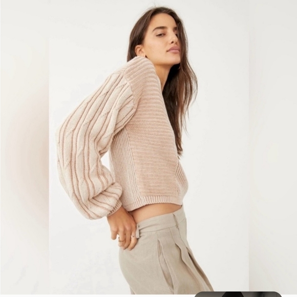 Free People When It Rains V Neck Sweater - Picture 3 of 12